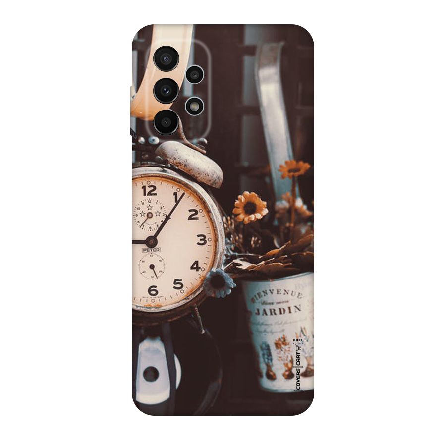 Clock And Flowers Original Polycarbonate Back Case for Galaxy A23