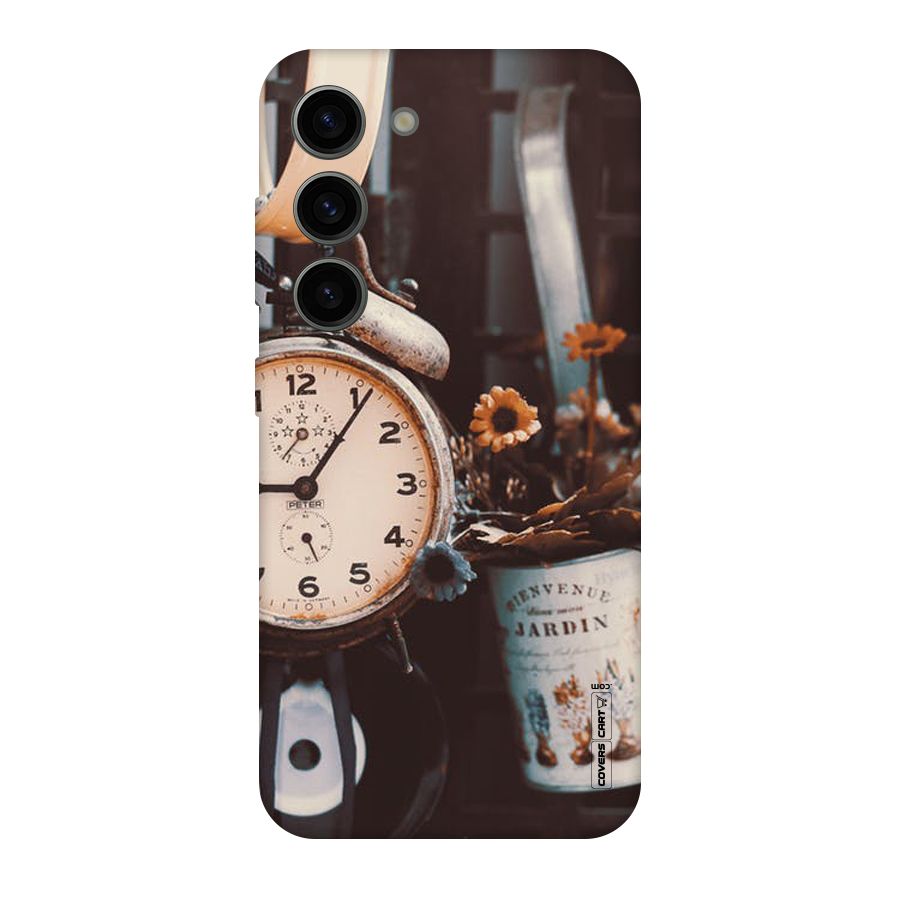 Clock And Flowers Original Polycarbonate Back Case for Galaxy S23