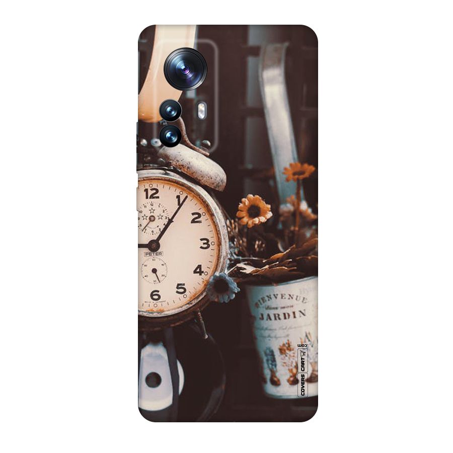 Clock And Flowers Original Polycarbonate Back Case for Xiaomi 12 Pro