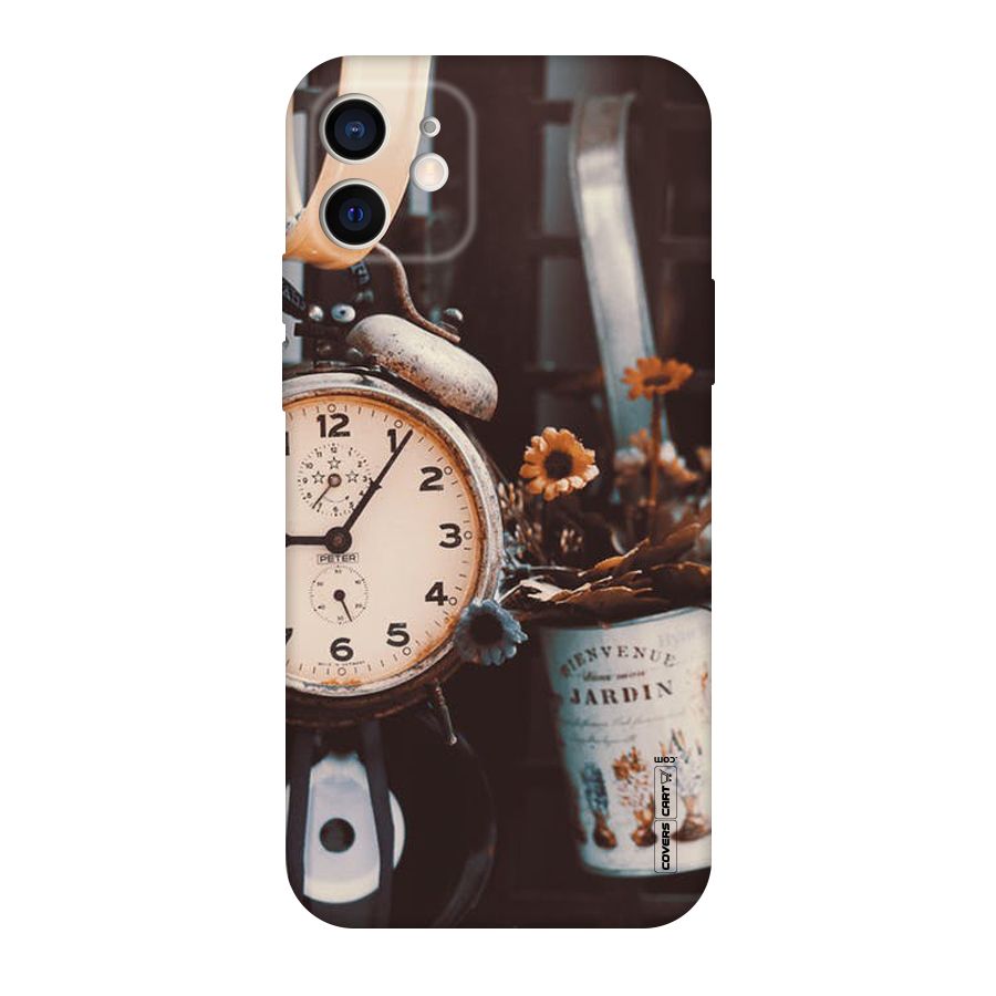 Clock And Flowers Original Polycarbonate Back Case for iPhone 12