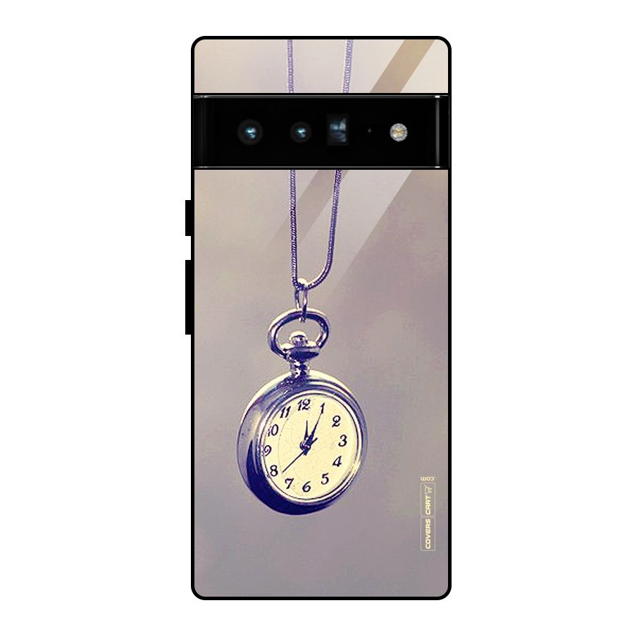 Clock Locket Glass Back Case for Google Pixel 6 Pro