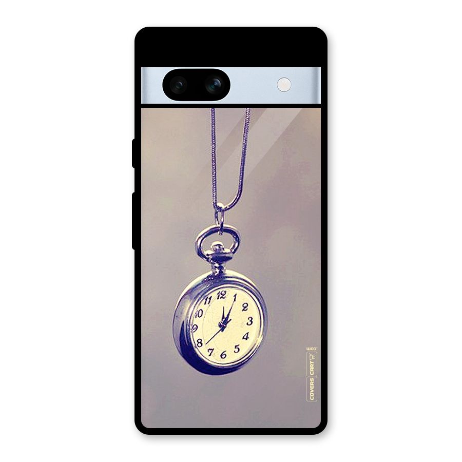 Clock Locket Glass Back Case for Google Pixel 7a