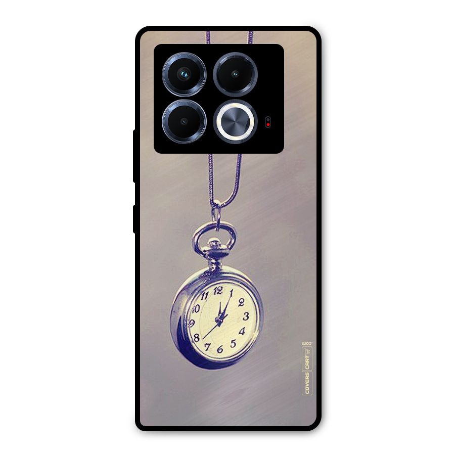 Clock Locket Metal Back Case for Infinix Note 40 5G