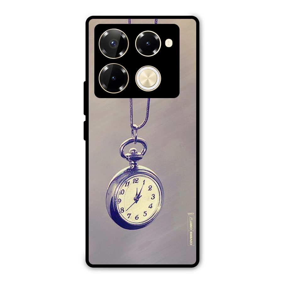 Clock Locket Metal Back Case for Infinix Note 40 Pro