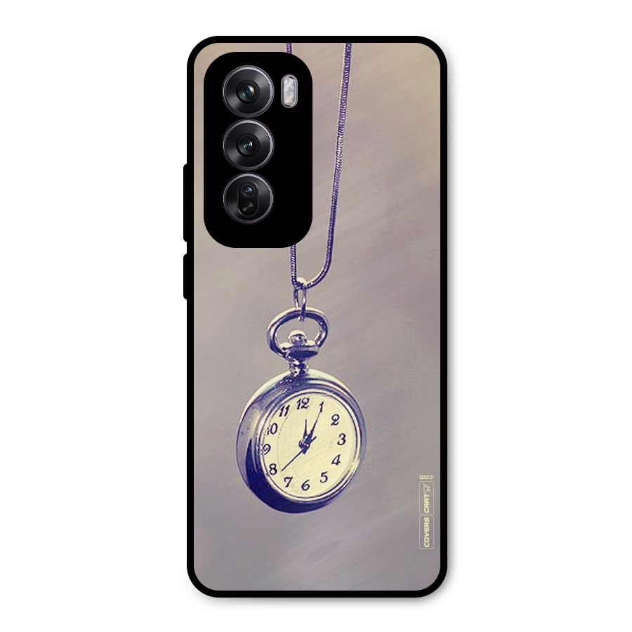 Clock Locket Metal Back Case for Oppo Reno12 Pro