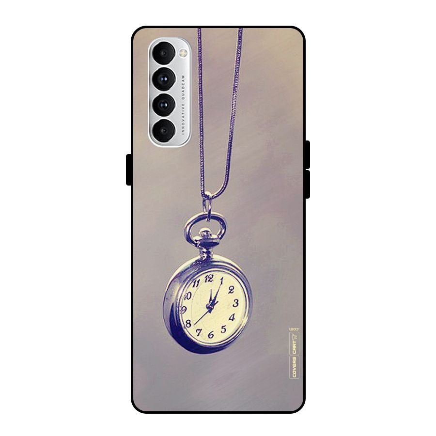 Clock Locket Metal Back Case for Oppo Reno4 Pro