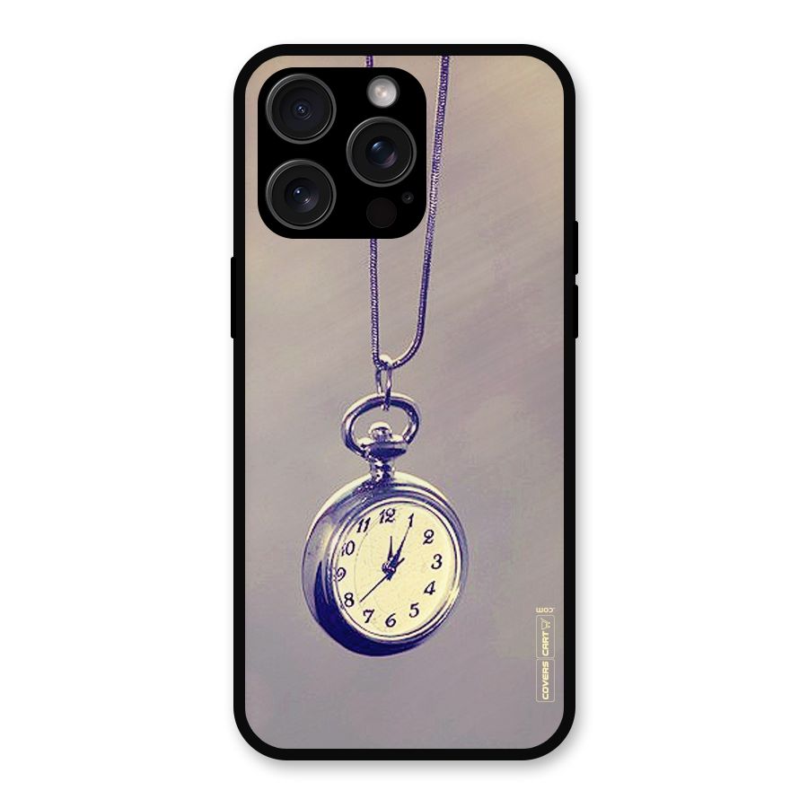 Clock Locket Metal Back Case for iPhone 15 Pro Max