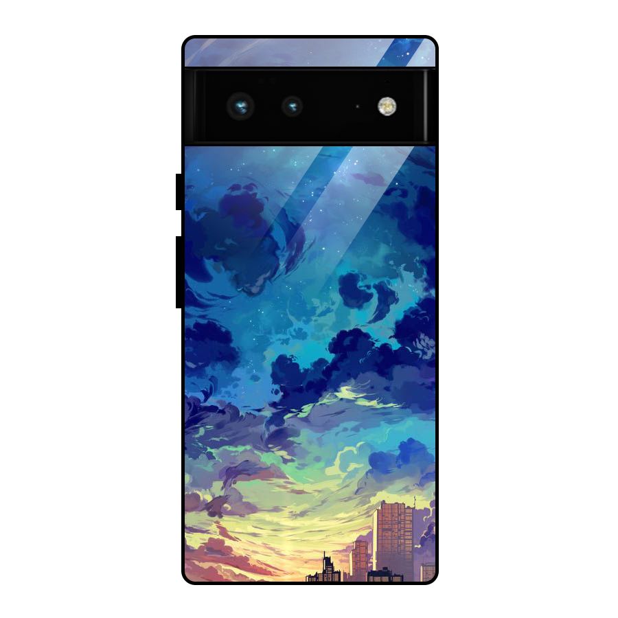 Cloud Art Glass Back Case for Google Pixel 6