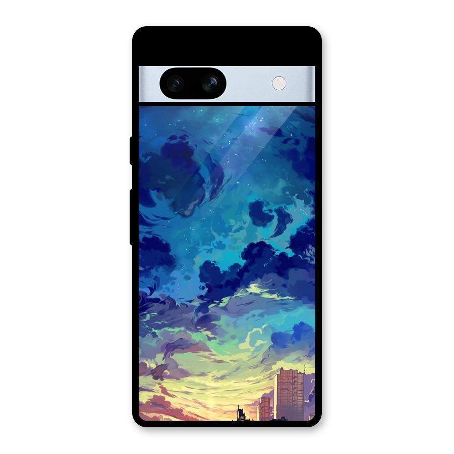 Cloud Art Glass Back Case for Google Pixel 7a
