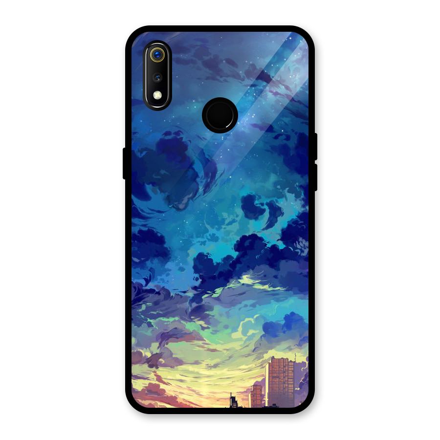 Cloud Art Glass Back Case for Realme 3i