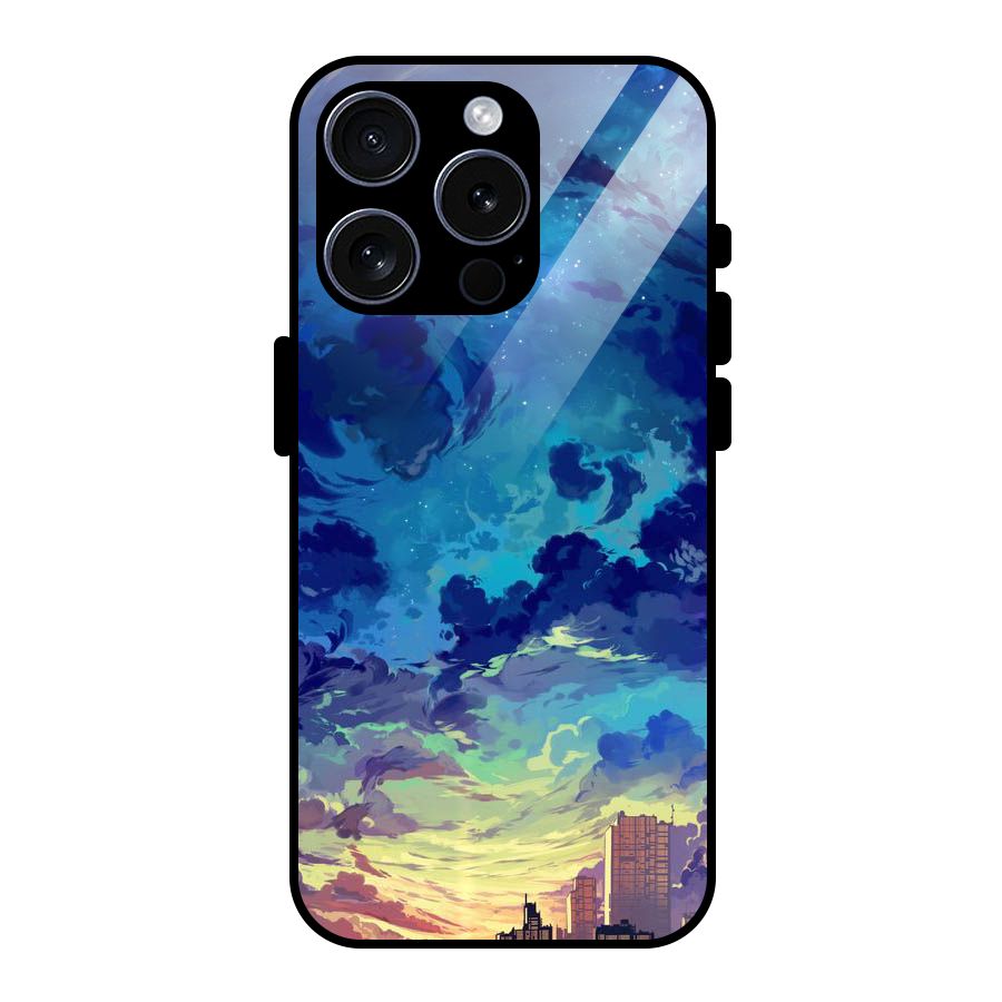 Cloud Art Glass Back Case for iPhone 15 Pro