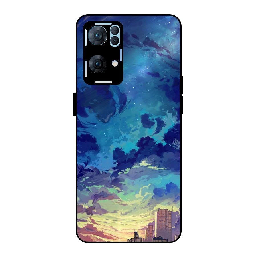 Cloud Art Metal Back Case for Oppo Reno7 Pro 5G