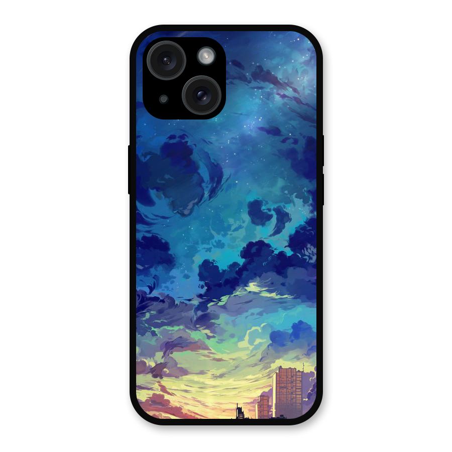 Cloud Art Metal Back Case for iPhone 15