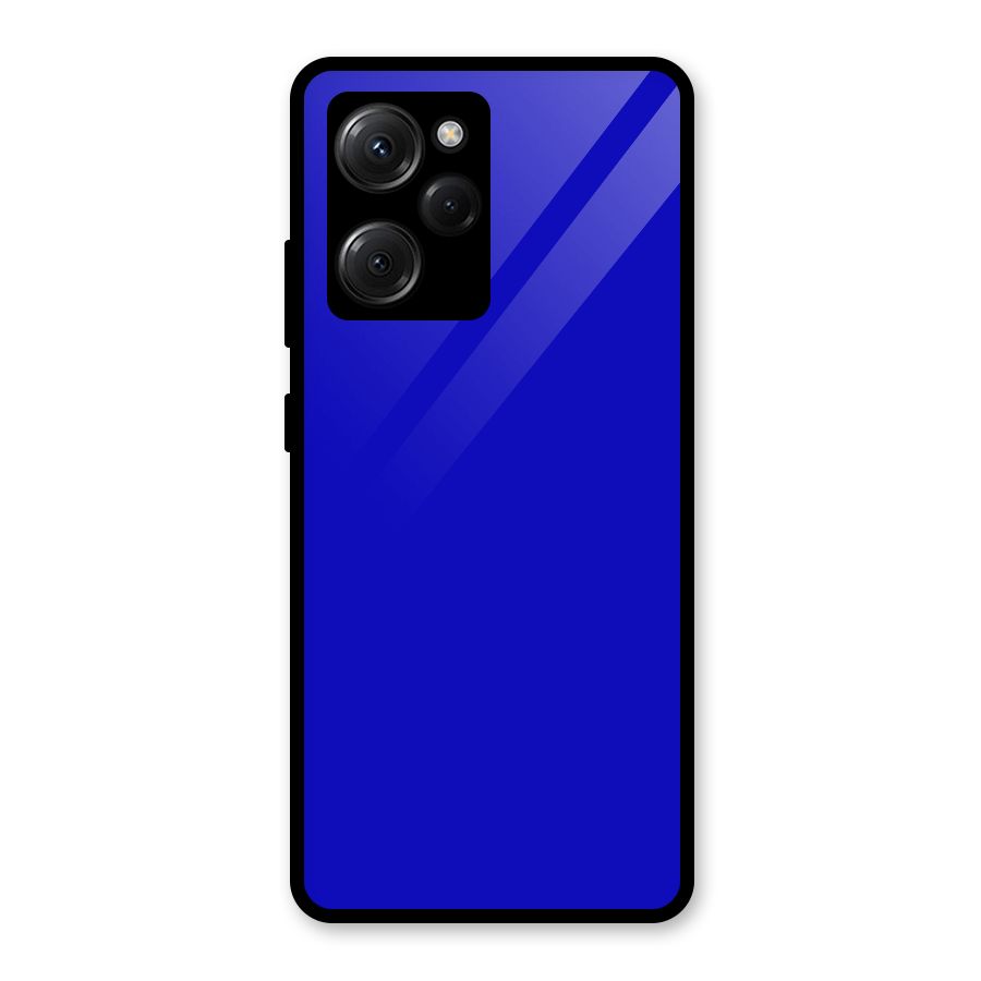 Cobalt Blue Glass Back Case for Poco X5 Pro