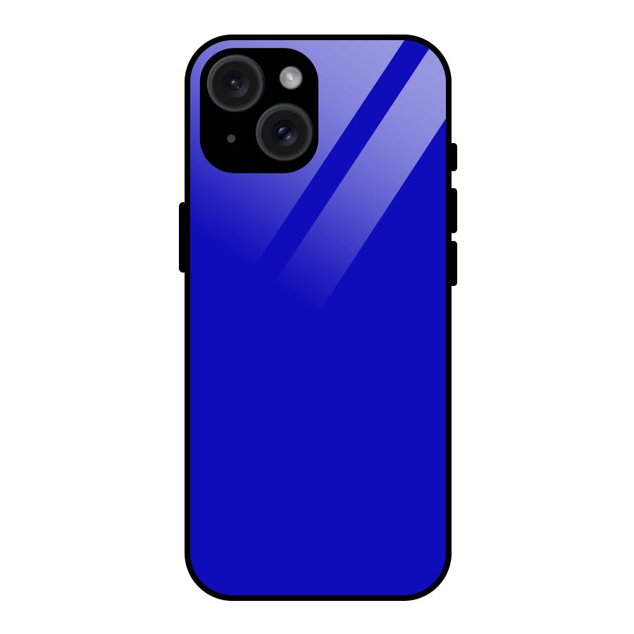 Cobalt Blue Glass Back Case for iPhone 15