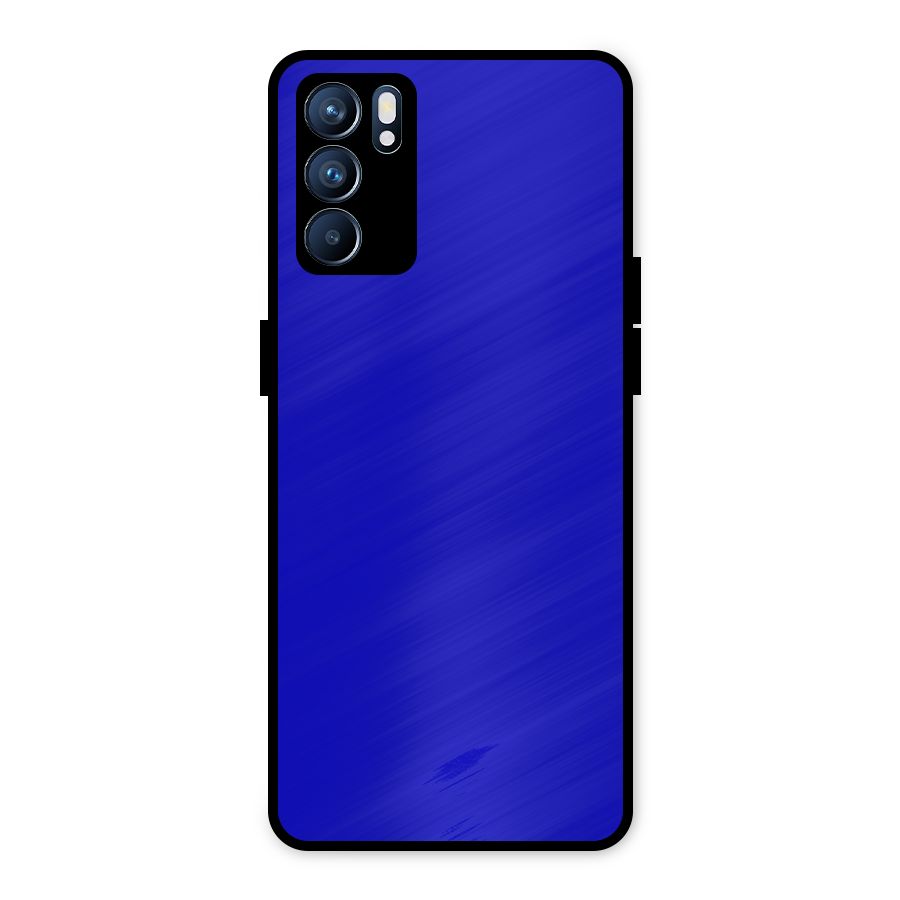 Cobalt Blue Metal Back Case for Oppo Reno6 5G