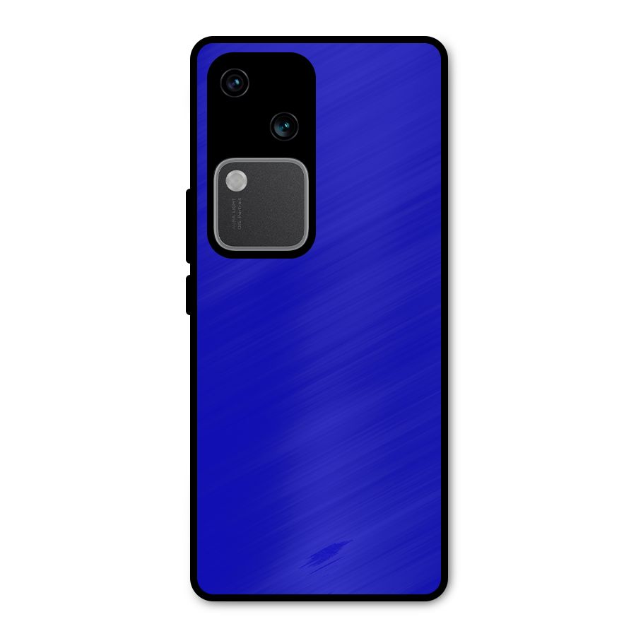 Cobalt Blue Metal Back Case for Vivo V30 Pro