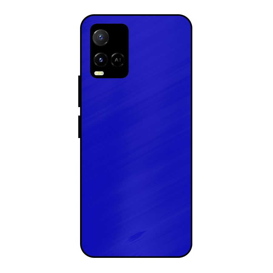 Cobalt Blue Metal Back Case for Vivo Y21
