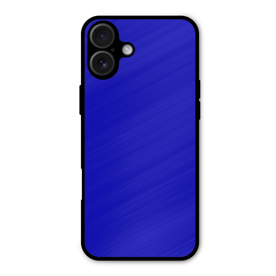 Cobalt Blue Metal Back Case for iPhone 16 Plus