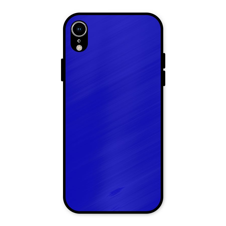 Cobalt Blue Metal Back Case for iPhone XR