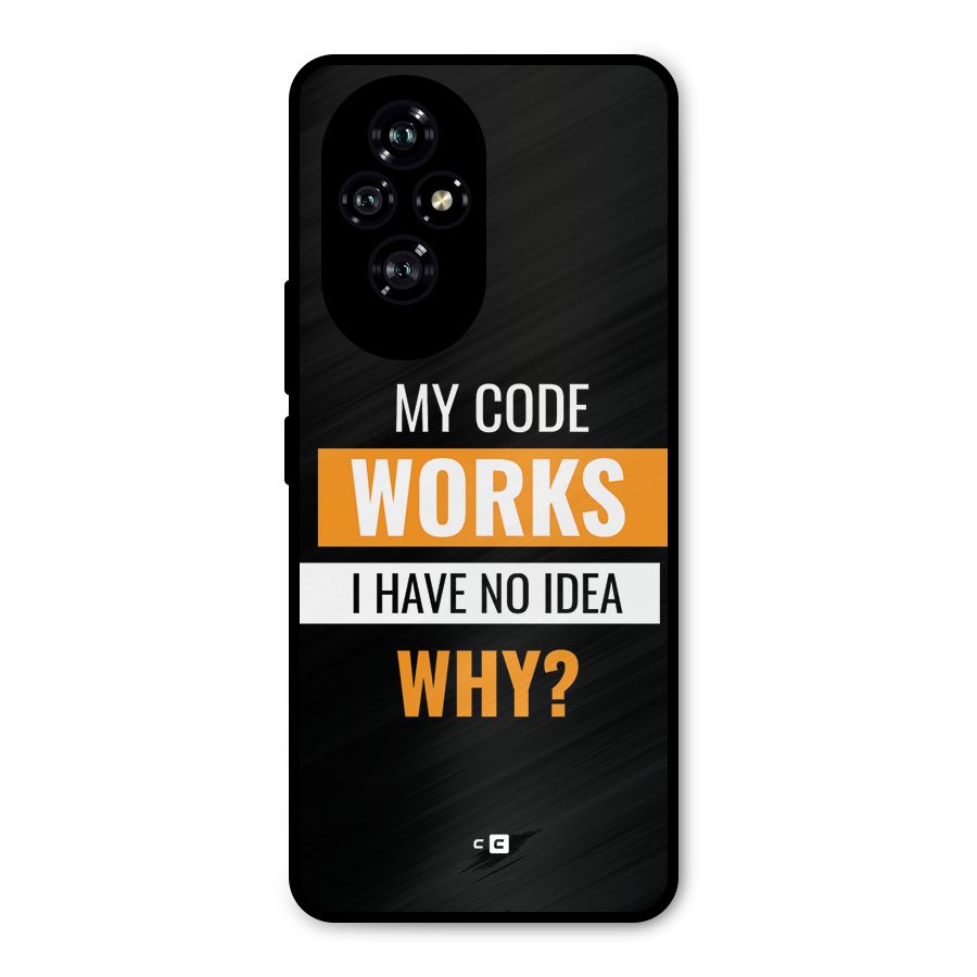 Coders Thought Metal Back Case for Honor 200
