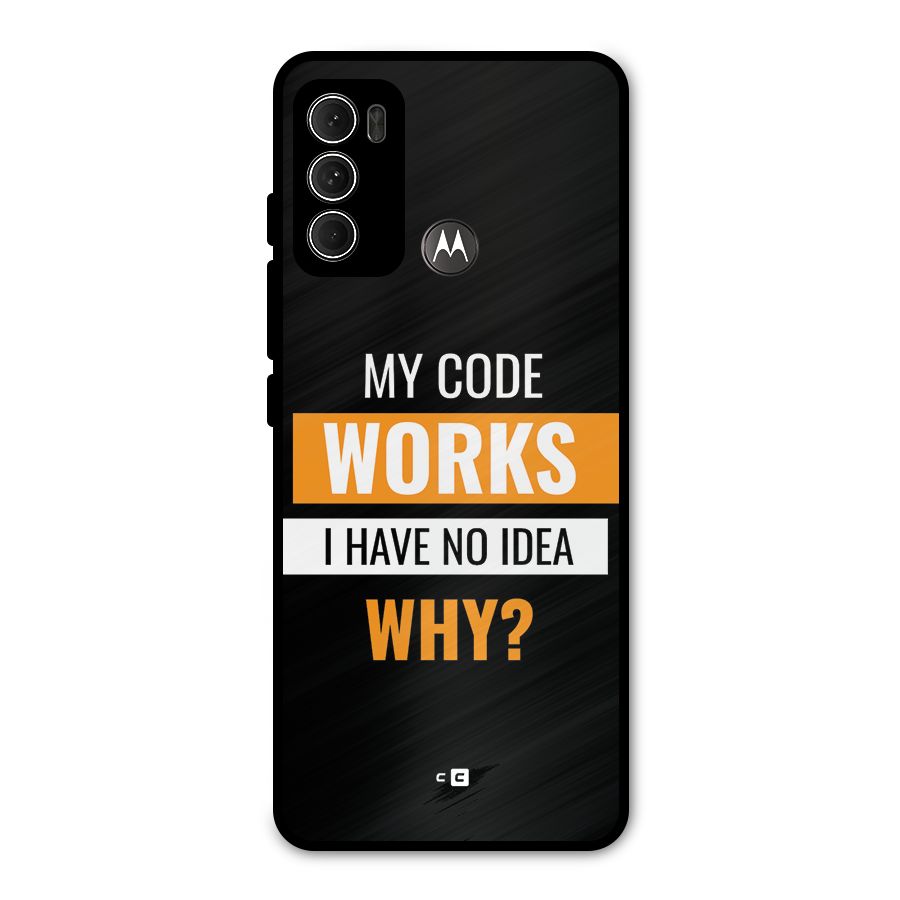 Coders Thought Metal Back Case for Moto G60