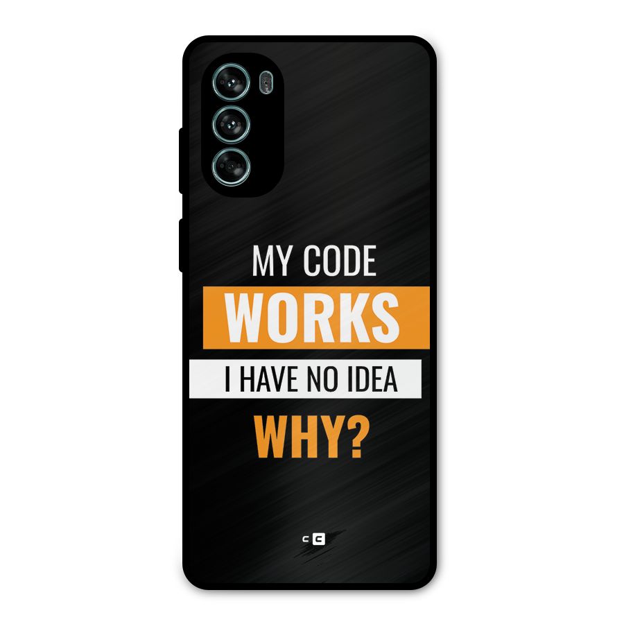 Coders Thought Metal Back Case for Moto G62
