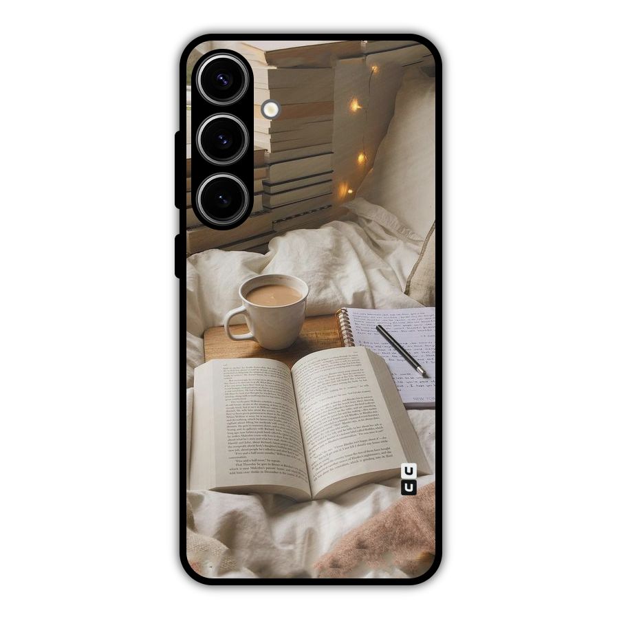 Coffee And Books Metal Back Case for Galaxy S24 Plus