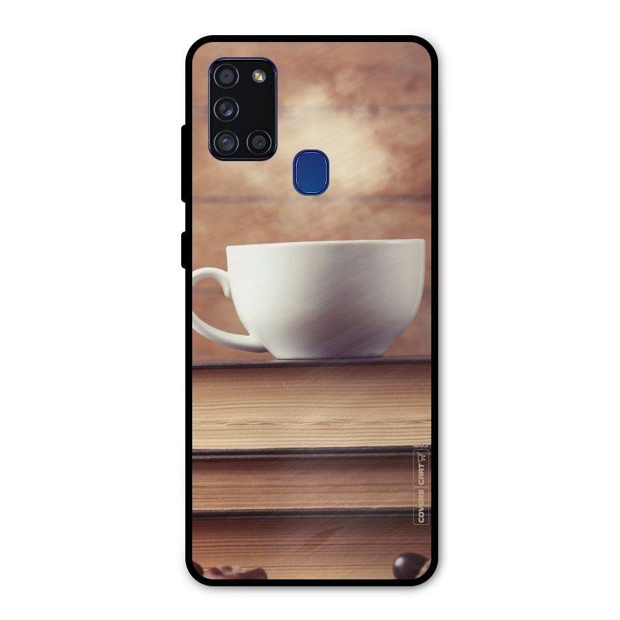 Coffee And Bookworm Metal Back Case for Galaxy A21s