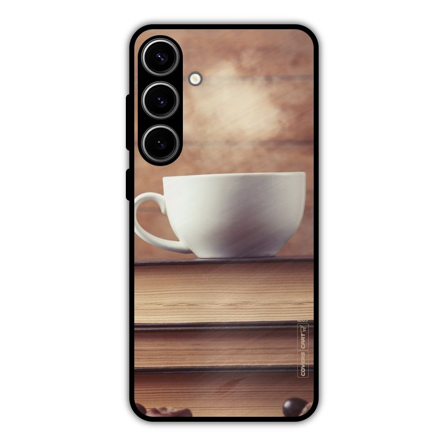 Coffee And Bookworm Metal Back Case for Galaxy S24 Plus