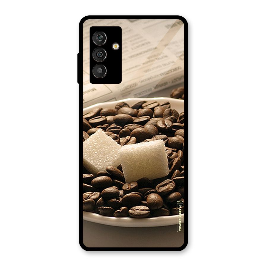 Coffee And Sugar Cubes Glass Back Case for Galaxy M13