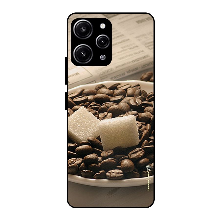 Coffee And Sugar Cubes Glass Back Case for Redmi 12 4G