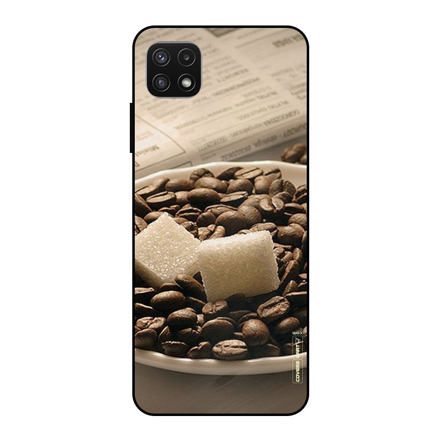 Coffee And Sugar Cubes Metal Back Case for Galaxy A22 5G