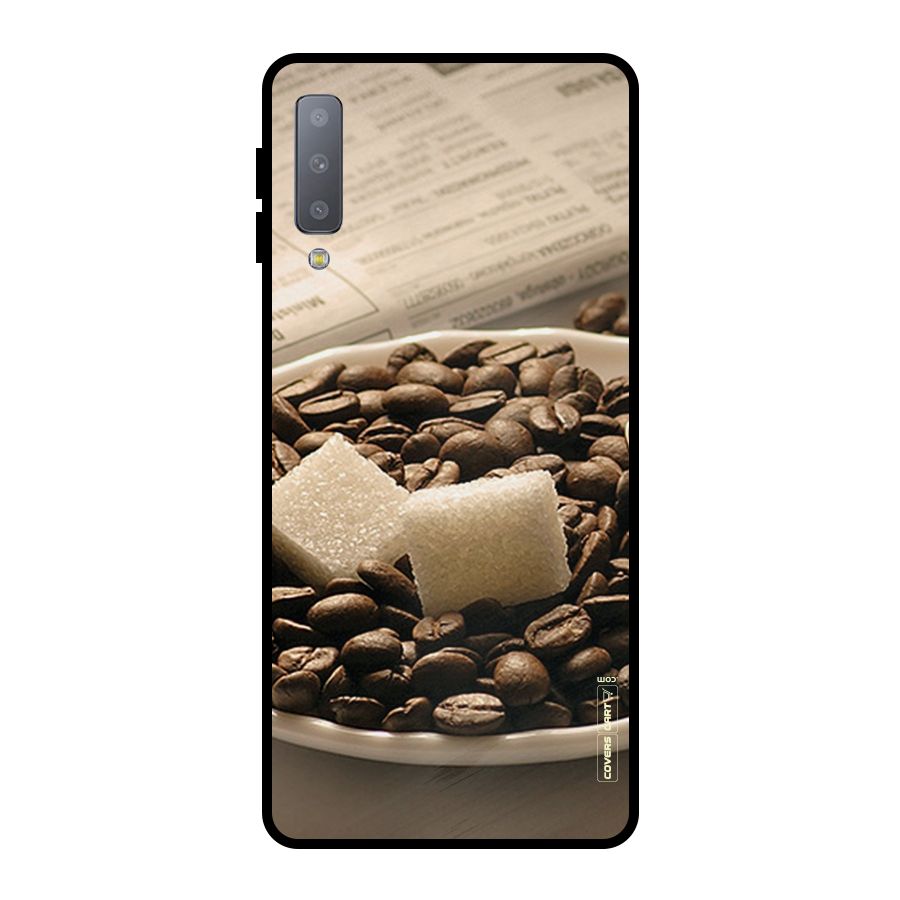 Coffee And Sugar Cubes Metal Back Case for Galaxy A7 (2018)
