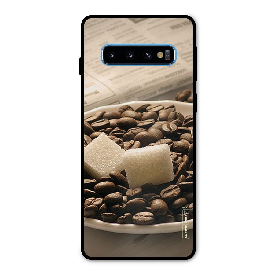 Coffee And Sugar Cubes Metal Back Case for Galaxy S10