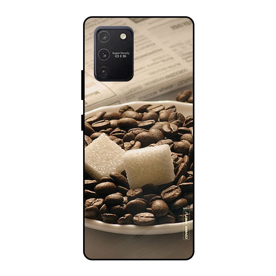 Coffee And Sugar Cubes Metal Back Case for Galaxy S10 Lite