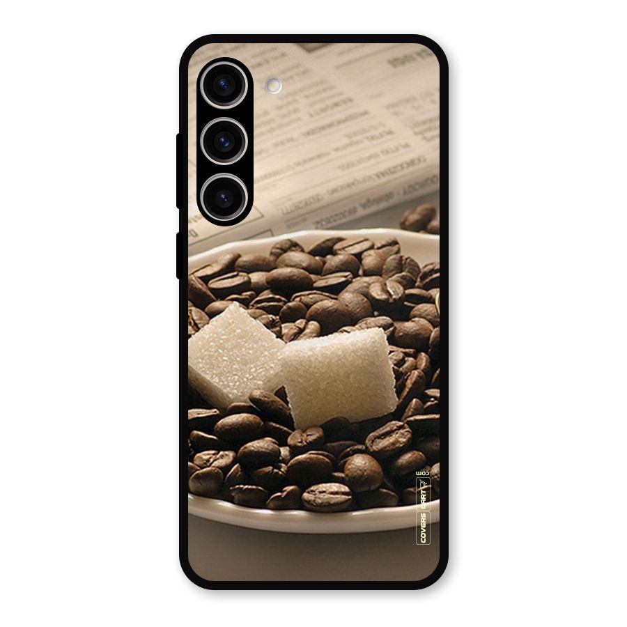 Coffee And Sugar Cubes Metal Back Case for Galaxy S23 Plus