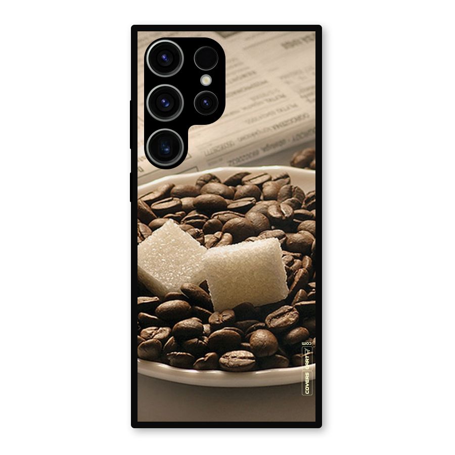 Coffee And Sugar Cubes Metal Back Case for Galaxy S23 Ultra