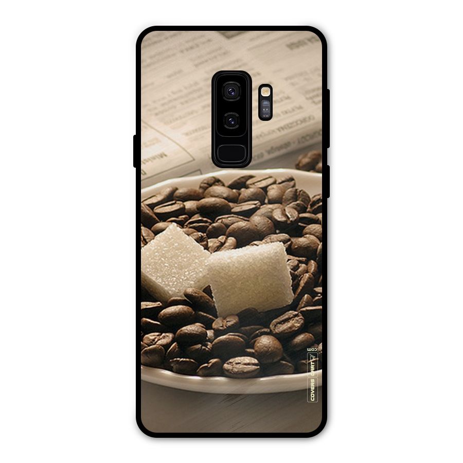 Coffee And Sugar Cubes Metal Back Case for Galaxy S9 Plus