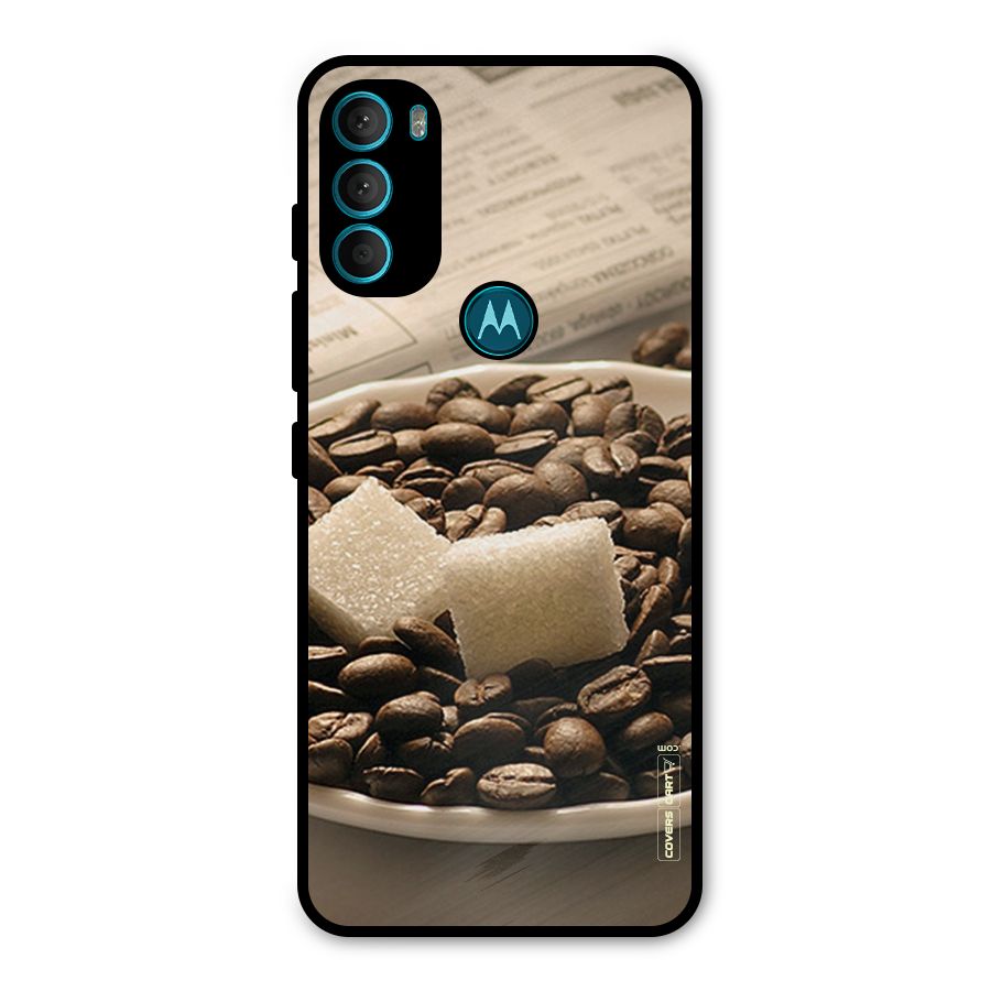 Coffee And Sugar Cubes Metal Back Case for Moto G71 5G