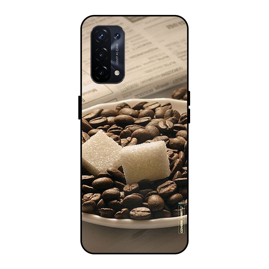 Coffee And Sugar Cubes Metal Back Case for Oppo A74 5G