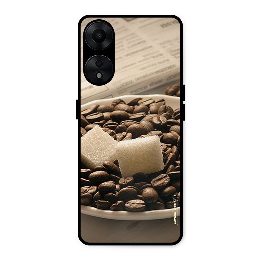 Coffee And Sugar Cubes Metal Back Case for Oppo A78 5G
