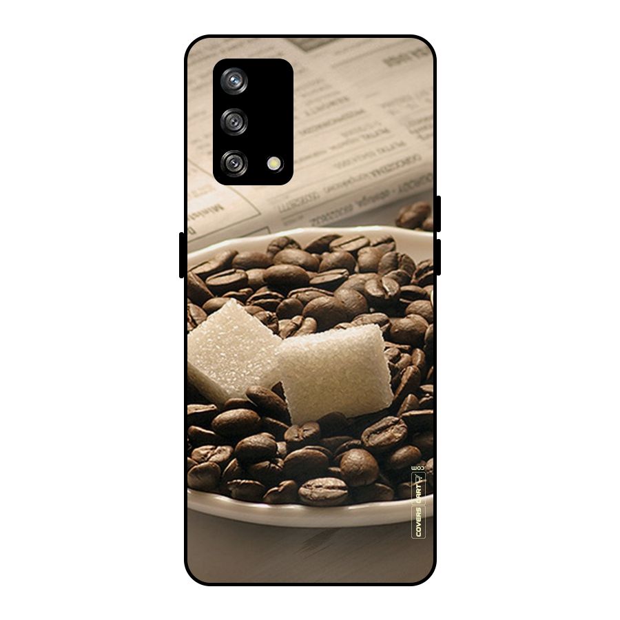 Coffee And Sugar Cubes Metal Back Case for Oppo F19