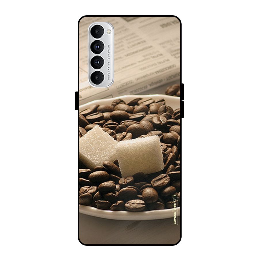 Coffee And Sugar Cubes Metal Back Case for Oppo Reno4 Pro