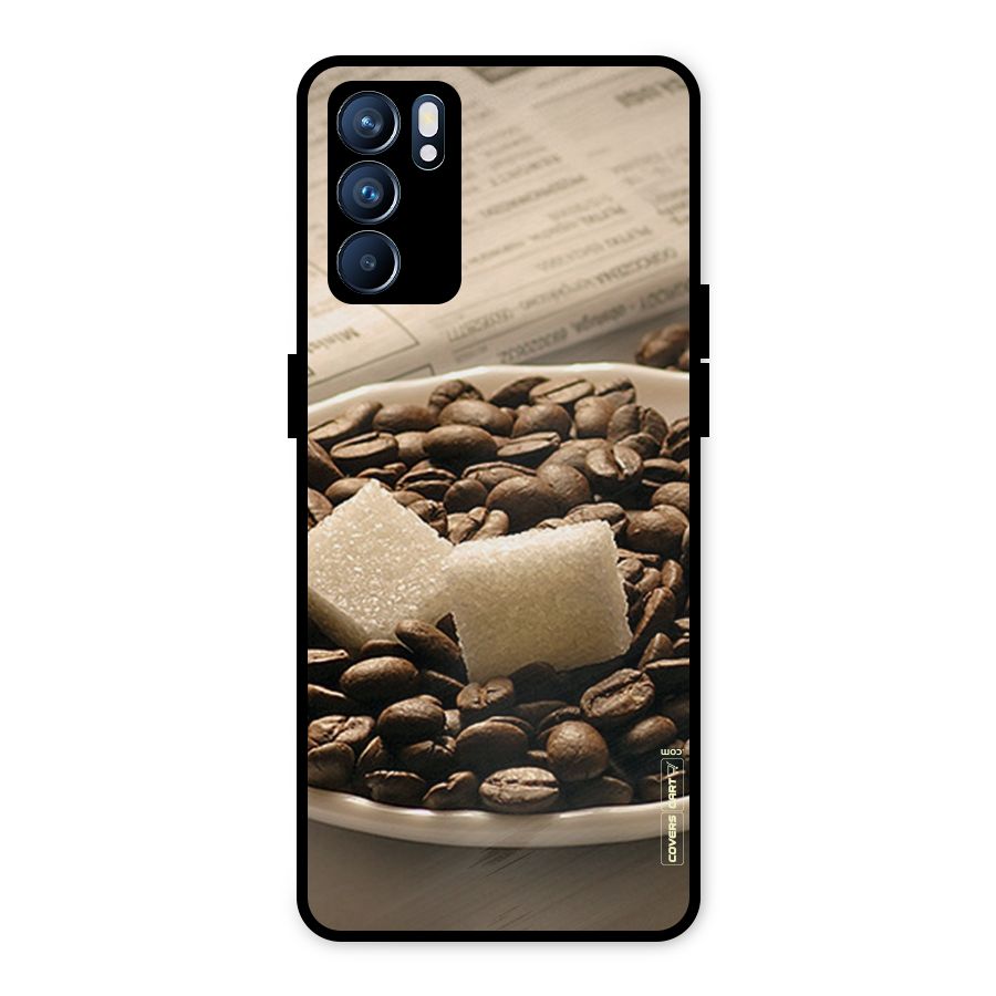 Coffee And Sugar Cubes Metal Back Case for Oppo Reno6 5G
