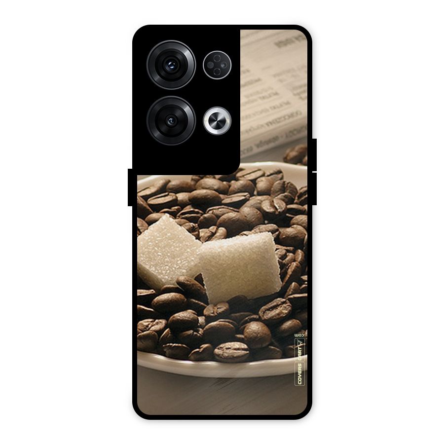 Coffee And Sugar Cubes Metal Back Case for Oppo Reno8 Pro 5G