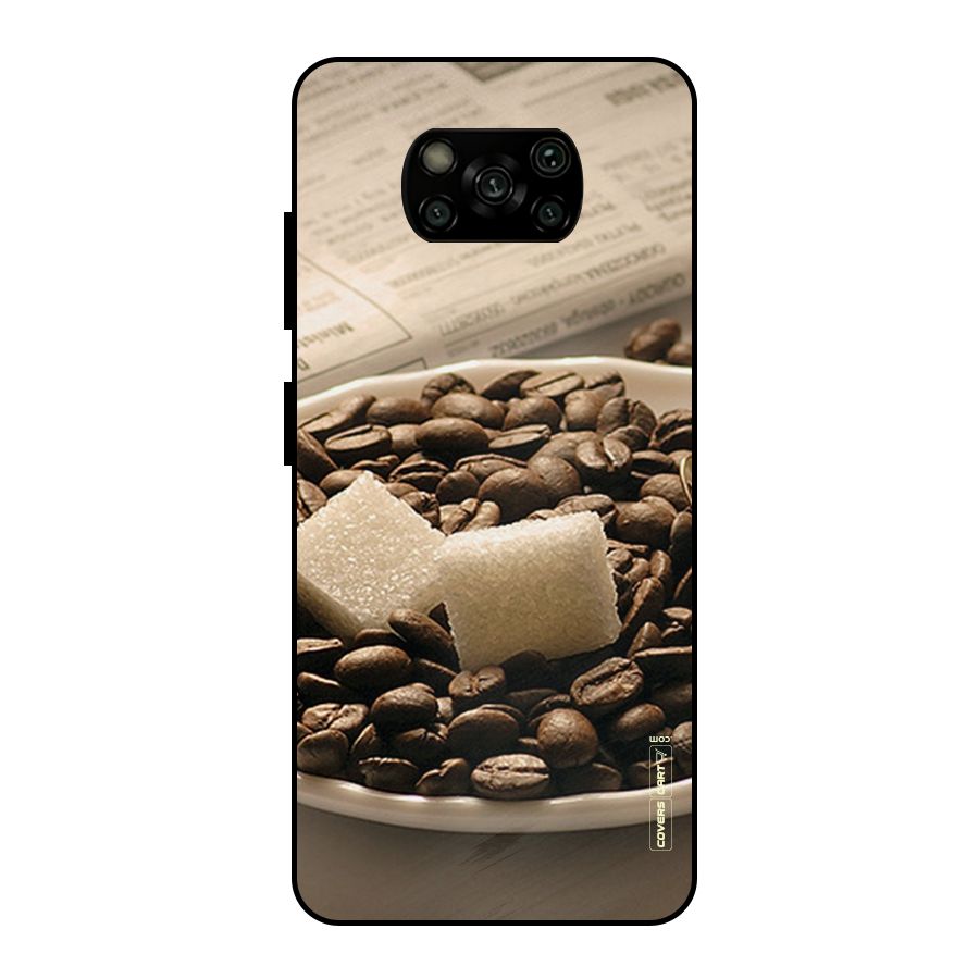 Coffee And Sugar Cubes Metal Back Case for Poco X3