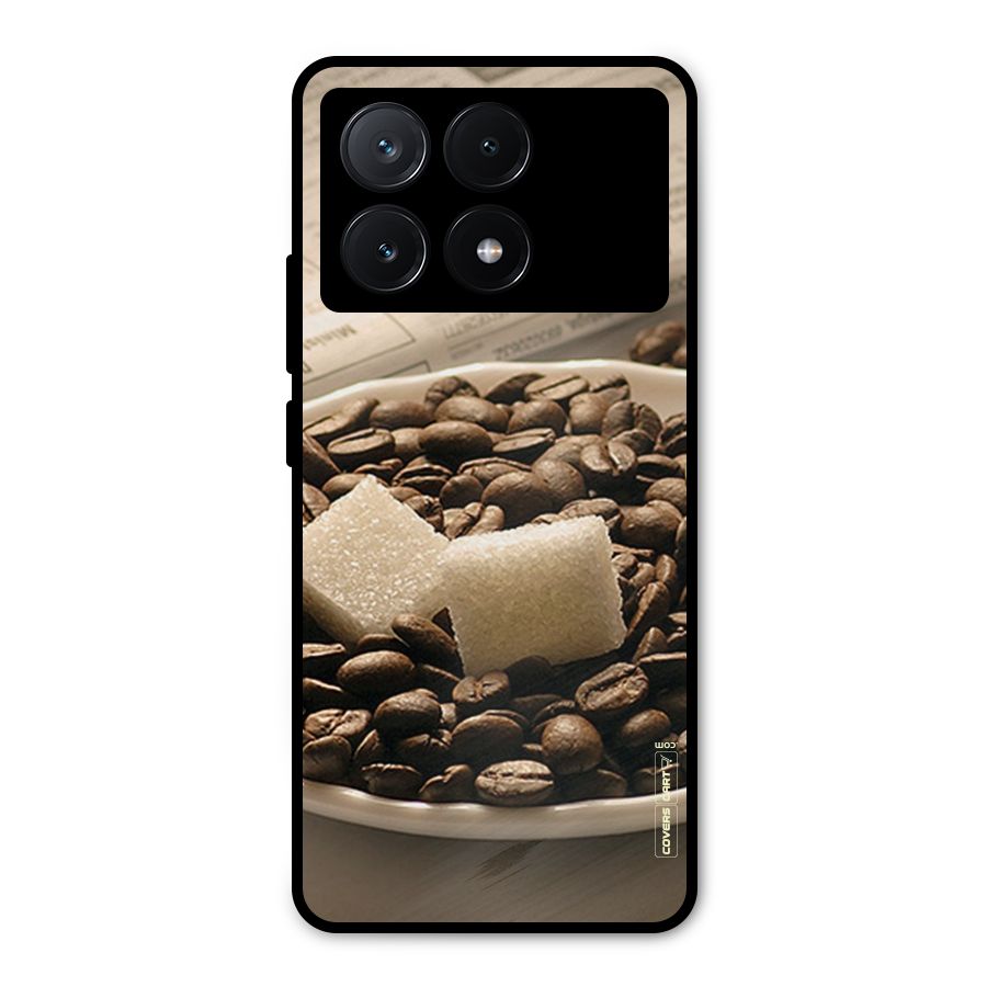 Coffee And Sugar Cubes Metal Back Case for Poco X6 Pro
