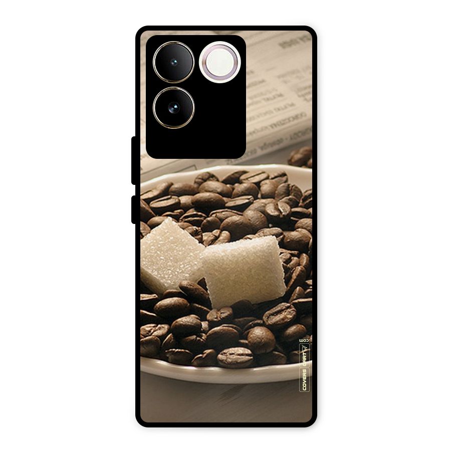 Coffee And Sugar Cubes Metal Back Case for Vivo T2 Pro