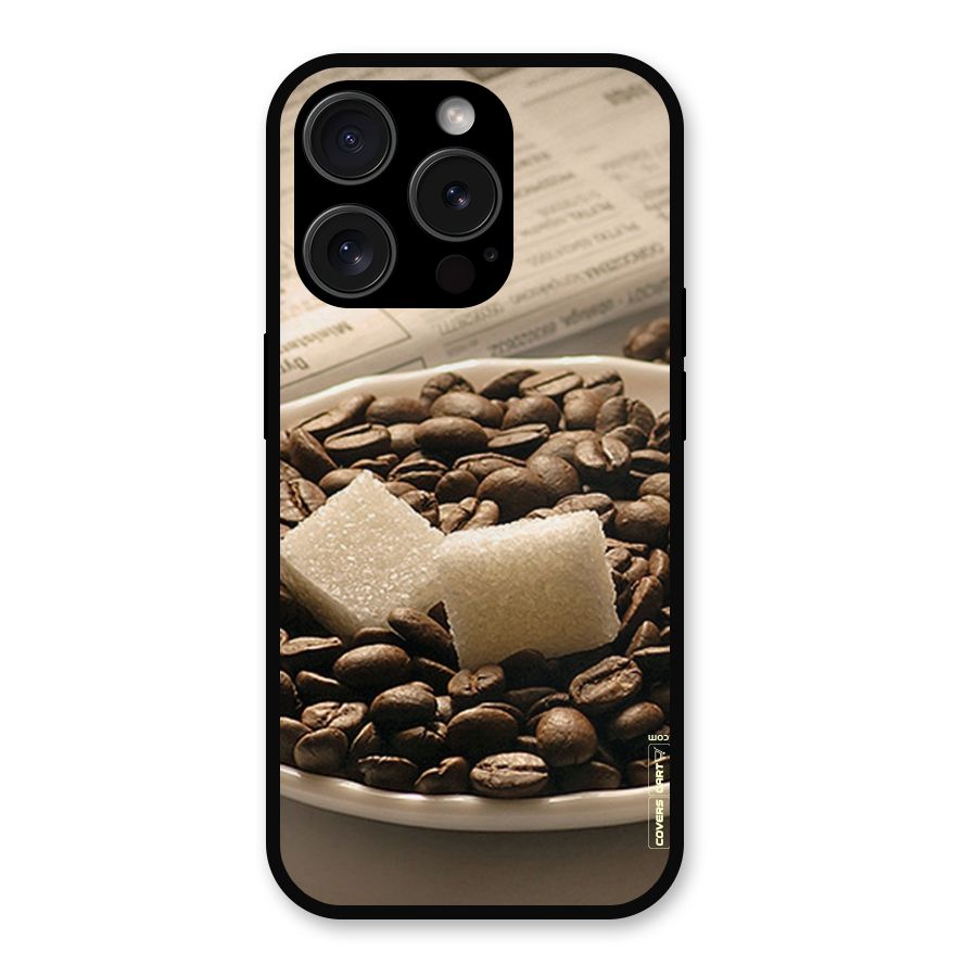 Coffee And Sugar Cubes Metal Back Case for iPhone 15 Pro